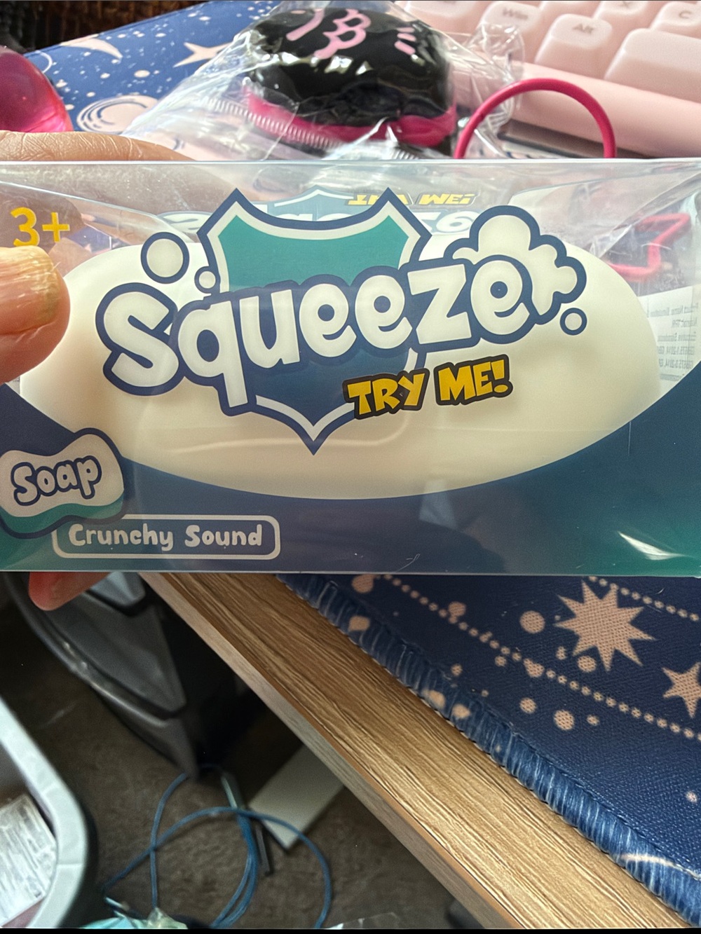 Squeeze White Soap Crunchy Sound Sensory Toy